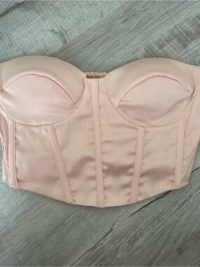 satin strapless bustier corset top